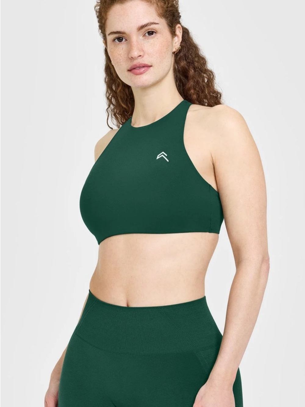 EasyLift™ High Neck Sports Bra with White Logo